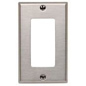 1-Gang Decora/GFCI Device Decora Wallplate, Oversized, 302 Stainless Steel, Device Mount, - Stainless Steel