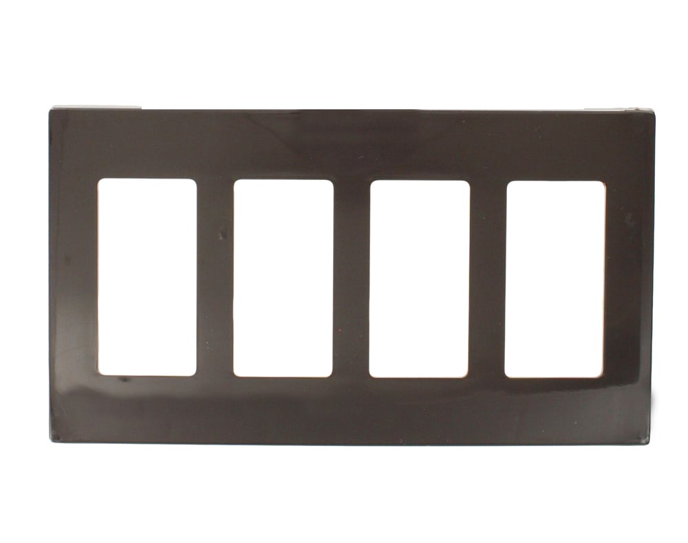4-Gang Decora Plus Wallplate Screwless Snap-On Mount, Brown