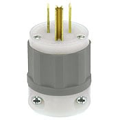 15 Amp, 125 Volt, Industrial Grade, Plug, Straight Blade, Grounding, Gray
