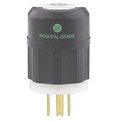 15 Amp, 125 Volt, Hospital Grade, Plug, Straight Blade, Grounding, Black-White