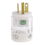15 Amp, 125 Volt, Hospital Grade, Plug, Straight Blade, Grounding, Transparent