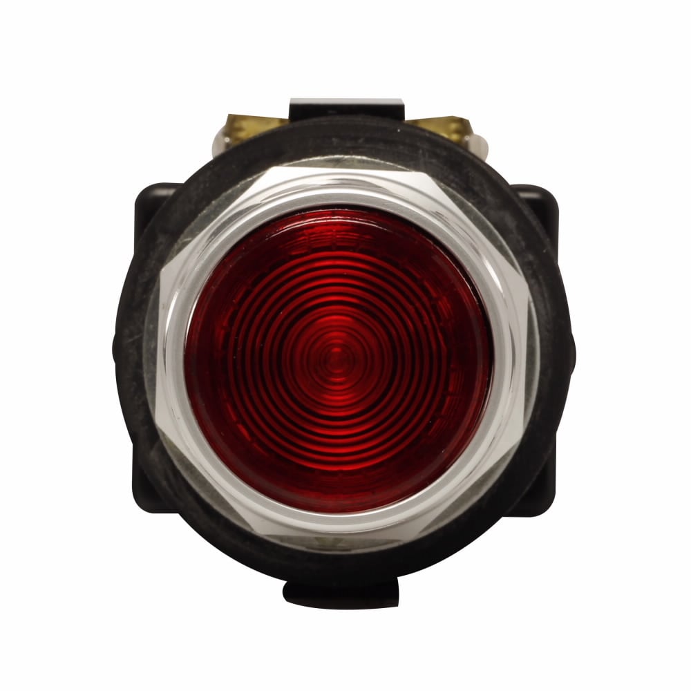 Eaton 30.5 mm Watertight/Oiltight Pushbutton, Extended, Green Actuator, Chrome bezel, 1NO, Illuminated, Green lens, LED, full voltage, 24 Vac/Vdc Light Unit, Momentary, Plastic, Guarded, HT800 Series