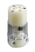 15 Amp, 125 Volt, Connector, Straight Blade, Grounding, Hospital Grade, Transparent