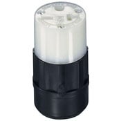 15 Amp, 250 Volt, Connector, Straight Blade, Grounding, Industrial Grade, Black-White