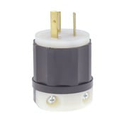 15 Amp, 250 Volt, NEMA L6-15P, 2P, 3W, Locking Plug, Industrial Grade, Grounding - Black-White