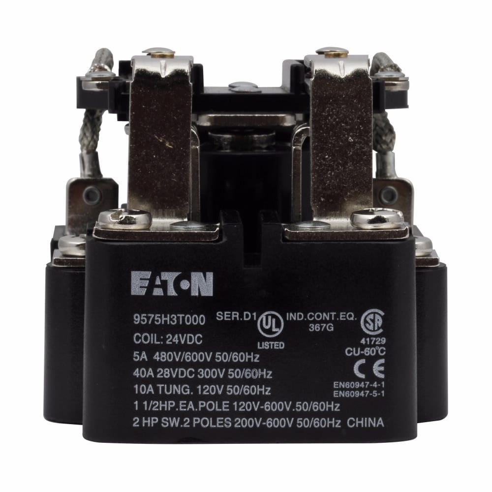 Eaton 9575H Series 3000 Type AA General Purpose Relay, Panel mount, 24 Vdc coil voltage, DPDT contact configuration
