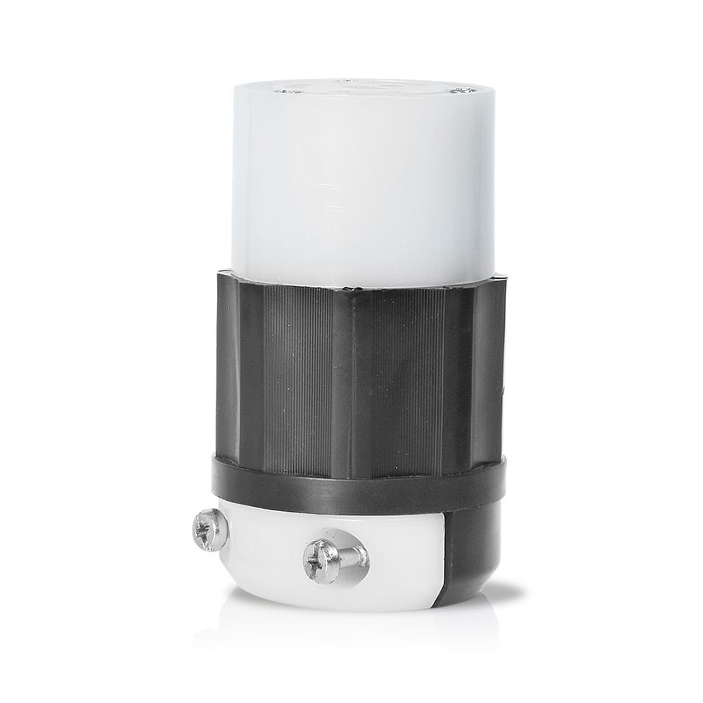 15 Amp, 250 Volt, NEMA L6-15R, 2P, 3W, Locking Connector, Industrial Grade, Grounding - Black-White