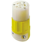 15 Amp, 250 Volt, NEMA L6-15R, 2P, 3W, Locking Connector, Industrial Grade, Grounding - Yellow-White