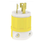 15 Amp, 277 Volt, NEMA L7-15P, 2P, 3W, Locking Plug, Industrial Grade, Grounding - Yellow-White