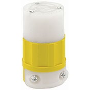 15 Amp, 277 Volt, NEMA L7-15R, 2P, 3W, Locking Connector, Industrial Grade, Grounding - Yellow-White