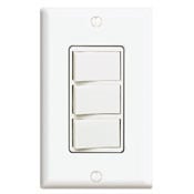 15 Amp, 120 Volt, Individual Switches, Decora Brand Style Three Rocker Combination Switch, Commercial Grade, with Ground Screw, Ivory