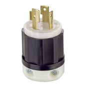 15 Amp, 250 Volt 3-Phase, NEMA L11-15P, 3P, 3W, Locking Plug, Industrial Grade, Non-Grounding - Black-White