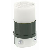 15 Amp, 250 Volt 3-Phase, NEMA L11-15R, 3P, 3W, Locking Connector, Industrial Grade, Non-Grounding - Black-White