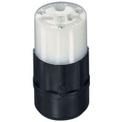 20-Amp, 250 Volt, Connector, Straight Blade, Industrial Grade, Grounding, Yellow-White