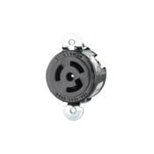 15 Amp, 125 Volt, NEMA L5-15R, 2P, 3W, Single Short Strap Locking Receptacle,Industrial Grade, Grounding, - Black