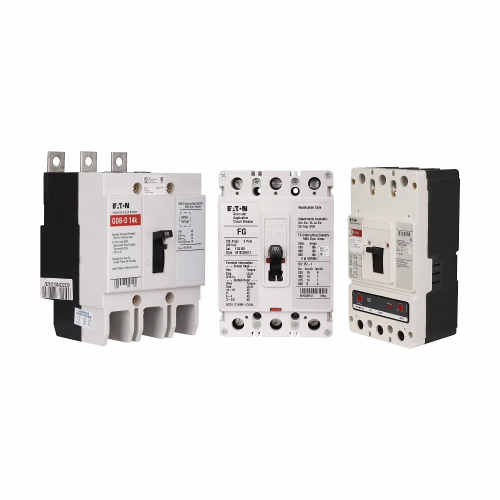 Eaton Series C complete molded case circuit breaker, G-frame, GHB, Complete breaker, Fixed thermal, Fixed magnetic trip type, Two-pole, 80 A, 480Y/277 Vac, 125/250 Vdc, 50/60 Hz