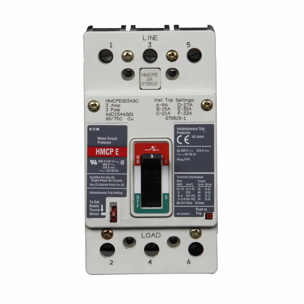Eaton molded case circuit breaker accessory motor protection, Motor circuit protector, 30 A, Three-pole, 480 V, Adjustable, Frame J-K, 90-300 A, 600 Y/347 V, Series G, Non-aluminum