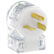 20 Amp, 125 Volt, Plug, Straight Blade, Hospital Grade, Grounding, Angle, Black-White