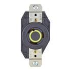 20 Amp, 125 Volt, Flush Mounting Grounding Locking Receptacle, Industrial Grade, Grounding, V-0-MAX, Black