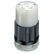 20 Amp, 250 Volt, NEMA L6-20R, 2P, 3W, Locking Connector, Industrial Grade, Grounding - Black-White