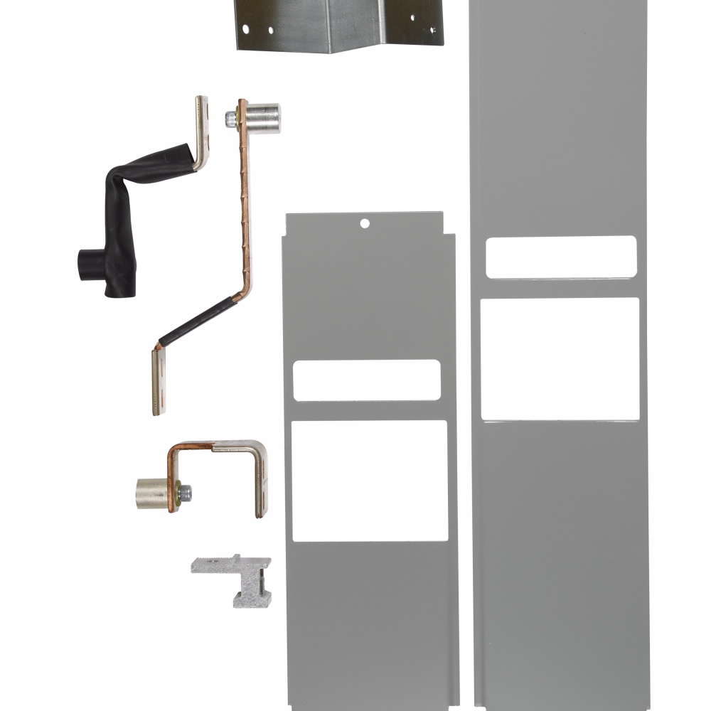 Eaton, panelboard connector kit, copper connectors, mounting brackets, covers, hardware and instructions, for single dk, kd, kdb, hkd, kdc breakers, three-phase, three-pole, 400a