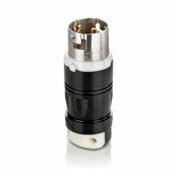 50Amp, 250V DC/600V AC, Non-NEMA, 3P, 4W, Black & White Locking Plug, Industrial Grade, Grounding  BLACK-WHITE