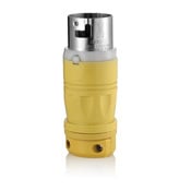 50Amp, 125V AC, Non-NEMA, 2P, 3W, Black & White Locking Plug, Industrial Grade, Grounding, Corrosion Resistant(CR) - Yellow/White