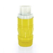 50Amp, 125V AC, Non-NEMA, 2P, 3W, Black & White Locking Connector, Industrial Grade, Grounding, Corrosion Resistant(CR) Yellow