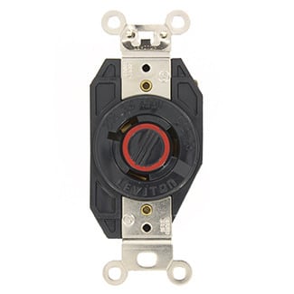 20-Amp, 480-Volt- 3PY, Flush Mounting Locking Receptacle, Industrial Grade, Non-Grounding, Black