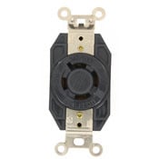 20-Amp, 347/600-Volt- 3PY, Flush Mounting Locking Receptacle, Industrial Grade, Non-Grounding, Black