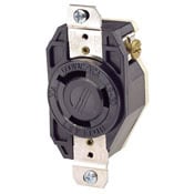 30-Amp, 125/250-Volt, NEMA L10-30R, 3P, 3W, Flush Mounting Locking Receptacle, Industrial Grade, Non-Grounding, V-0-MAX, Black