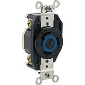 30-Amp, 250-Volt- 3PY, Flush Mounting Locking Receptacle, Industrial Grade, Non-Grounding, V-0-MAX, Black