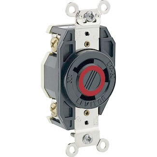 30-Amp, 480-Volt- 3PY, Flush Mounting Locking Receptacle, Industrial Grade, Non-Grounding, V-0-MAX, Black