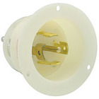 30-Amp, 347/600 Volt- 3PY, Flanged Inlet Locking Receptacle, Industrial Grade, Grounding, White