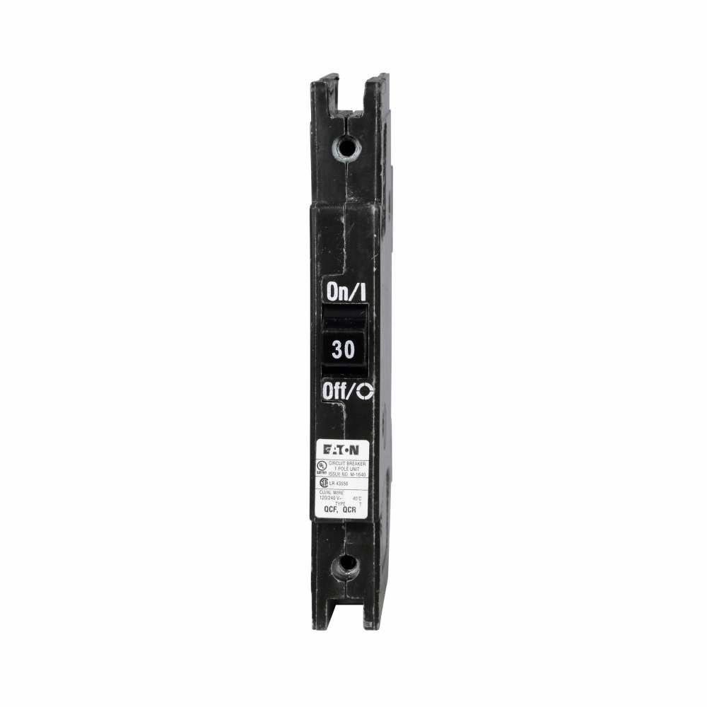 Eaton Quicklag Type QCF 1/2-inch Industrial Thermal-Magnetic Circuit Breaker,Industrial circuit breaker,30 A,10 kAIC,Single-pole,120/240 V,Thermal-magnetic,Cable-in/cable-out,QCF,Non-interchangeable