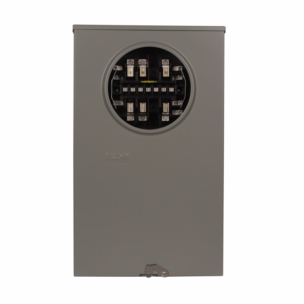 Eaton meter socket, Instrument rated socket, 20A, Over/under, Hub open, 13-jaw, 600 Vac, 3-ph, 3-wire