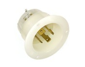 20 Amp, 347/600 Volt- 3PY, Flanged Inlet Locking Receptacle, Industrial Grade, Non-Grounding, White