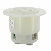 20 Amp, 480 Volt- 3PY, Flanged Outlet Locking Receptacle, Industrial Grade, Grounding, White