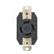 30-Amp, 600-Volt- 3PY, Flush Mounting Locking Receptacle, Industrial Grade, Grounding, V-0-MAX, Black