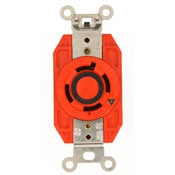 30-Amp, 600-Volt- 3PY, Flush Mounting Locking Receptacle, Industrial Grade, Isolated Ground, Orange