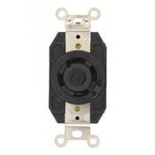 30-Amp, 347/600-Volt- 3PY, Flush Mounting Locking Receptacle, Industrial Grade, Non-Grounding, V-0-MAX, Black