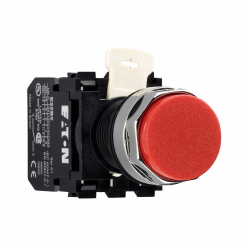 EXT. PUSHBUTTON, RED, CHROME BEZEL