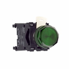 Eaton E22 pushbutton, Non-metallic Indicating LightHeavy-Duty, Standard actuator, Black, No light unit, NEMA 3, 3R, 4, 4X, 12, 13, Green, Plastic