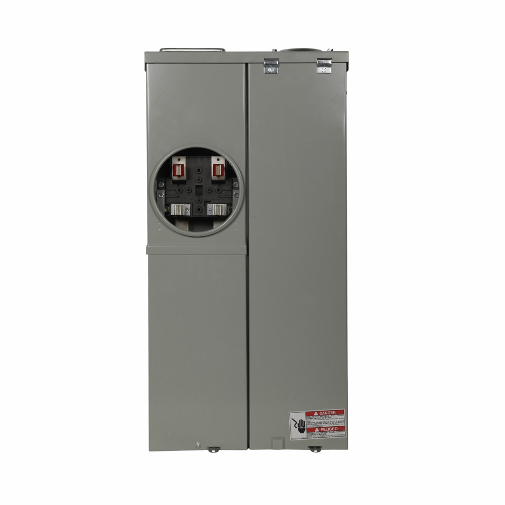 Eaton Meter Breaker EUSERC Type CH , CSR2150N main breaker,Distribution section,150A, 120/240V, Ring,8 spaces,8 circuits,22 kAIC,Surface mounting, Box size A, Al bus, OH/UG feed, 4-jaws, 1 socket, #6-250 kcmil line, #6-250 kcmil ground