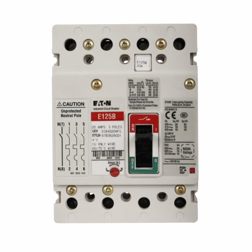 Eaton Series G molded case circuit breaker, EGframe, EG, Complet