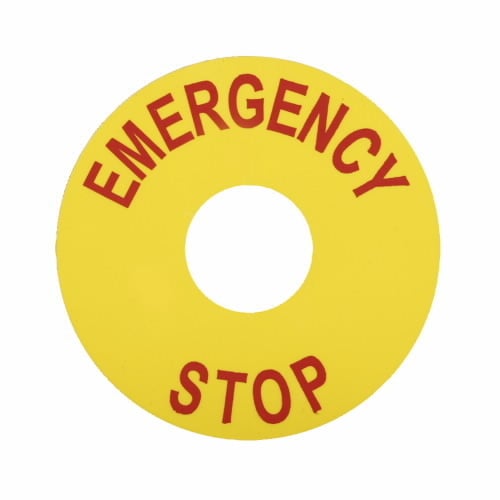 E22VA2 Non-Metallic Heavy Duty Oversize Visual Aid Legend Plate, 1.77 in H x 1.77 in W, Round Plate, Yellow Field