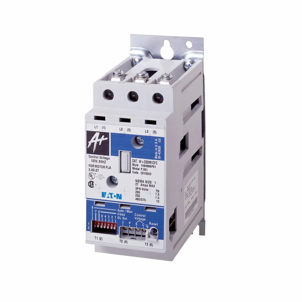 Eaton NEMA starter, Space SVG Starter, 120V Coil, NEMA size 1C, 0.35-1.65 A