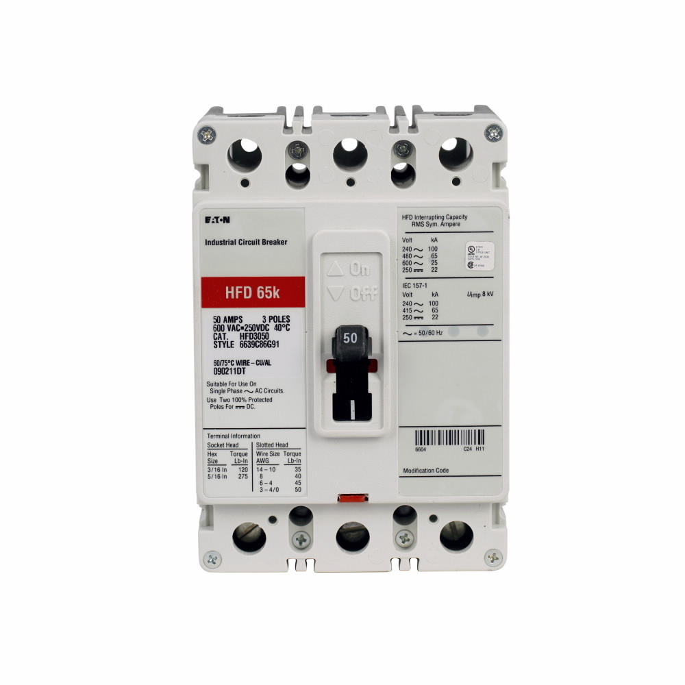 TYPE HFD 40C BREAKER  3 POLE, 35 AMPS
