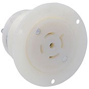 20 Amp, 120/208 Volt 3PY, NEMA L21-20R, 4P, 5W, Locking Flanged Outlet , Industrial Grade, Grounding, White