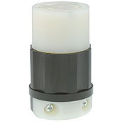 30 Amp, 125/250 Volt, NEMA L10-30R, 3P, 3W, Locking Connector, Industrial Grade, Non-Grounding - Black-White